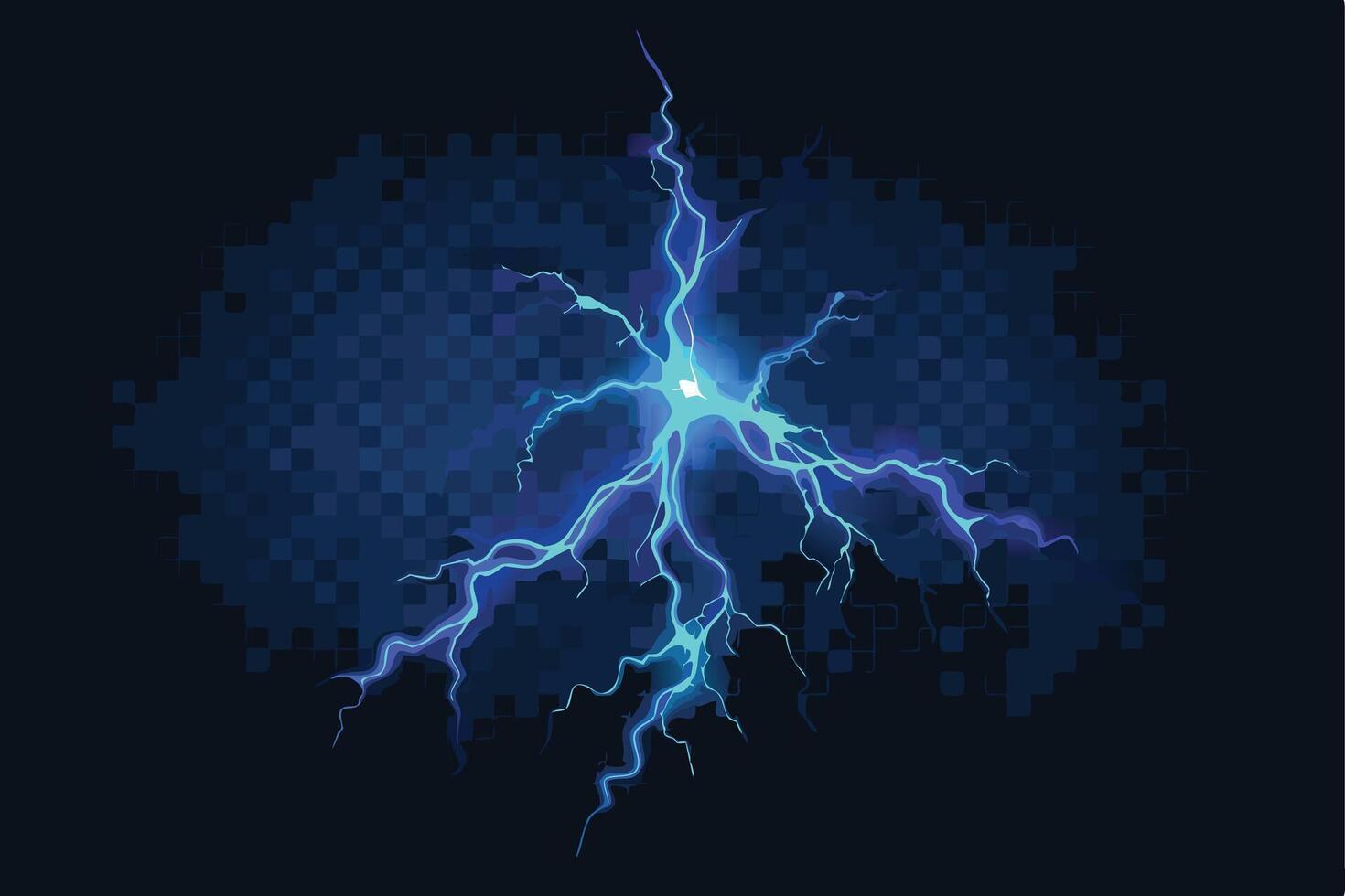 Powerful Lightning Bolt Graphic on a Dark Background vector