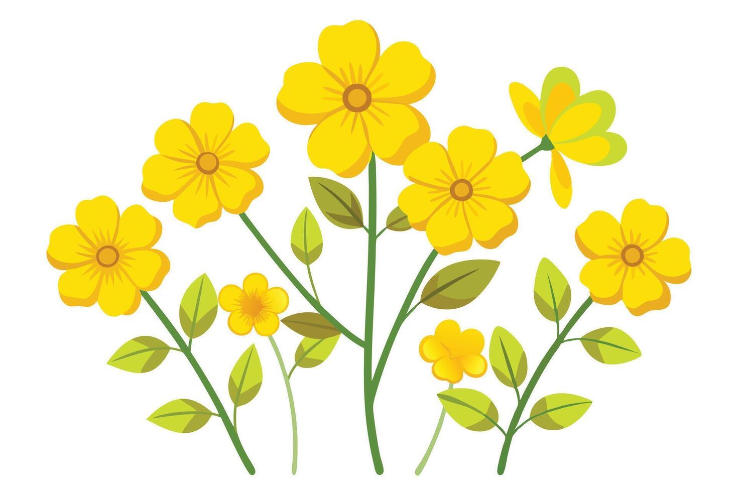 Vibrant Yellow Flowers in Full Bloom vector