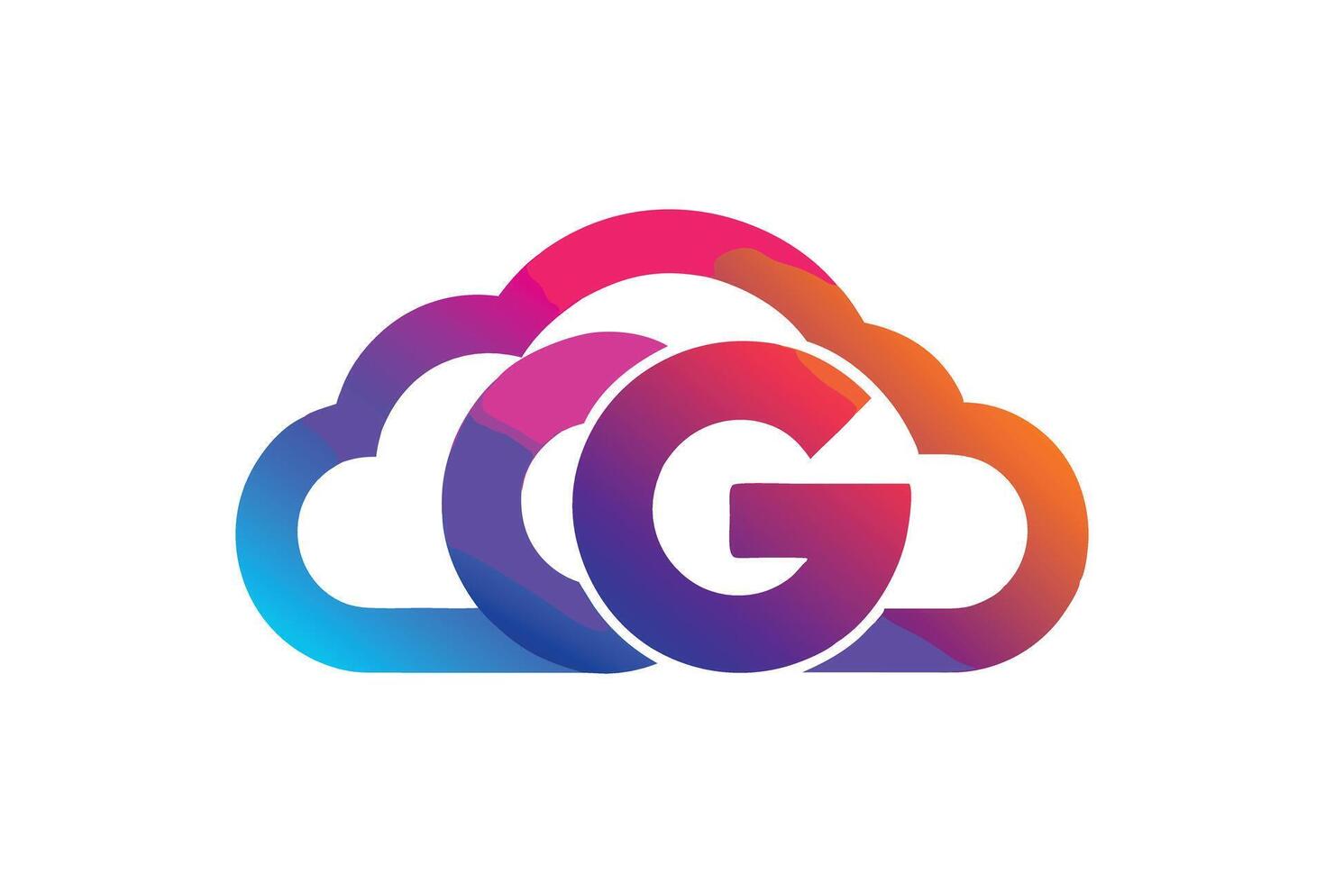 A colorful CG Cloud Logo Design vector