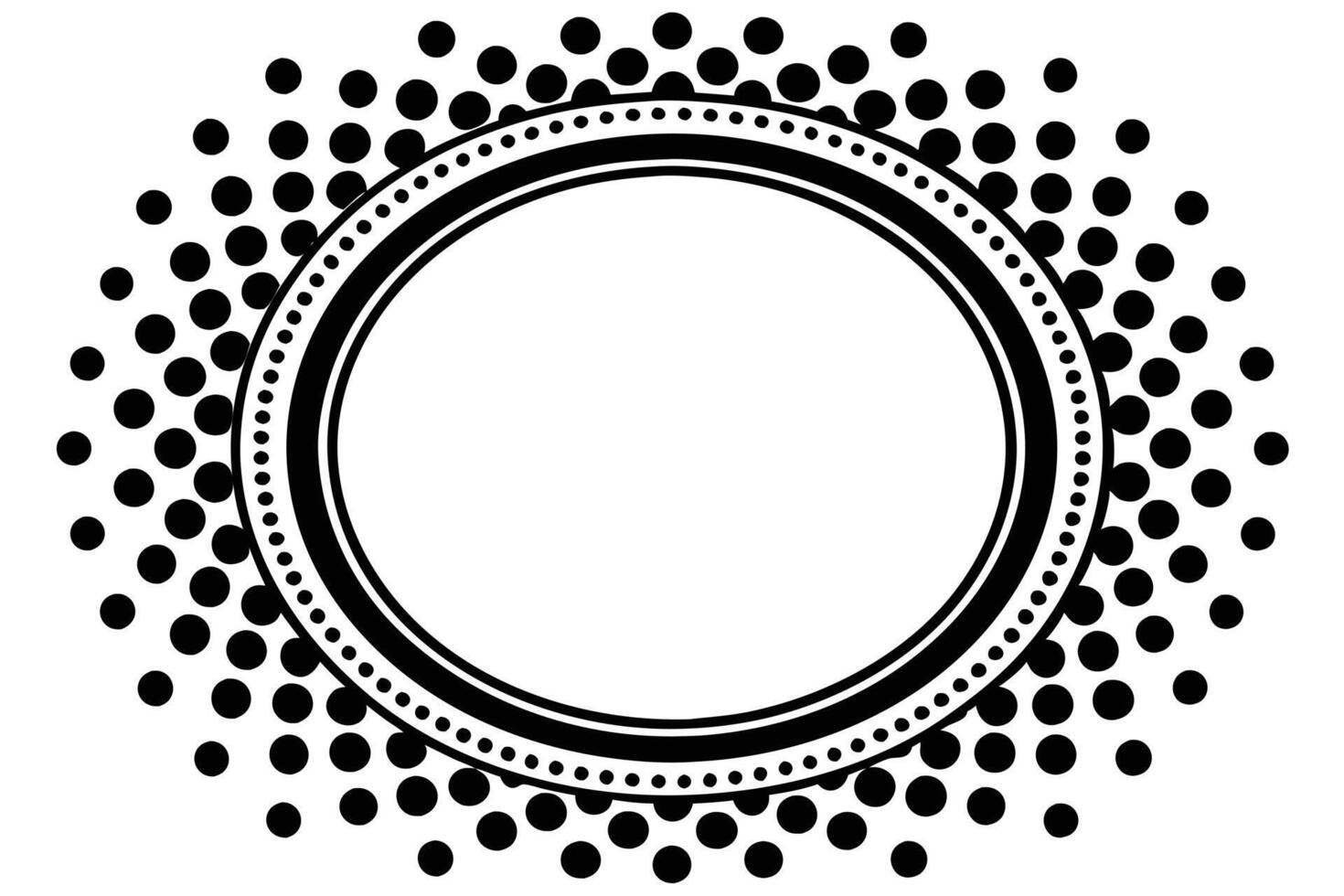 A Elegant Oval Frame with Halftone Dots vector