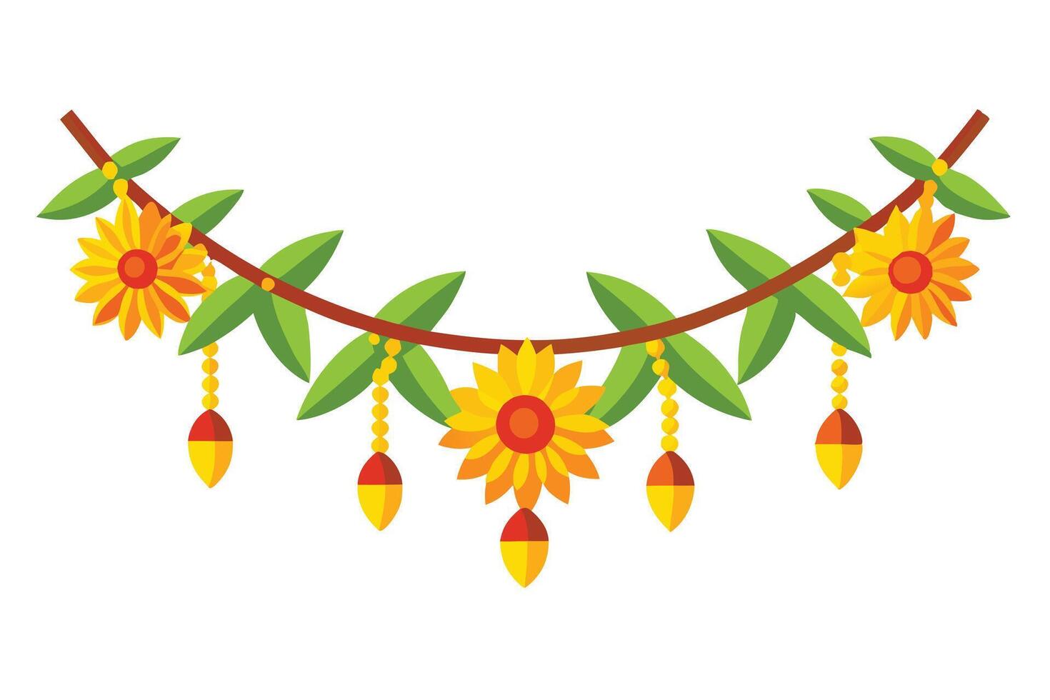 Colorful Floral Garland Design for Celebrations vector