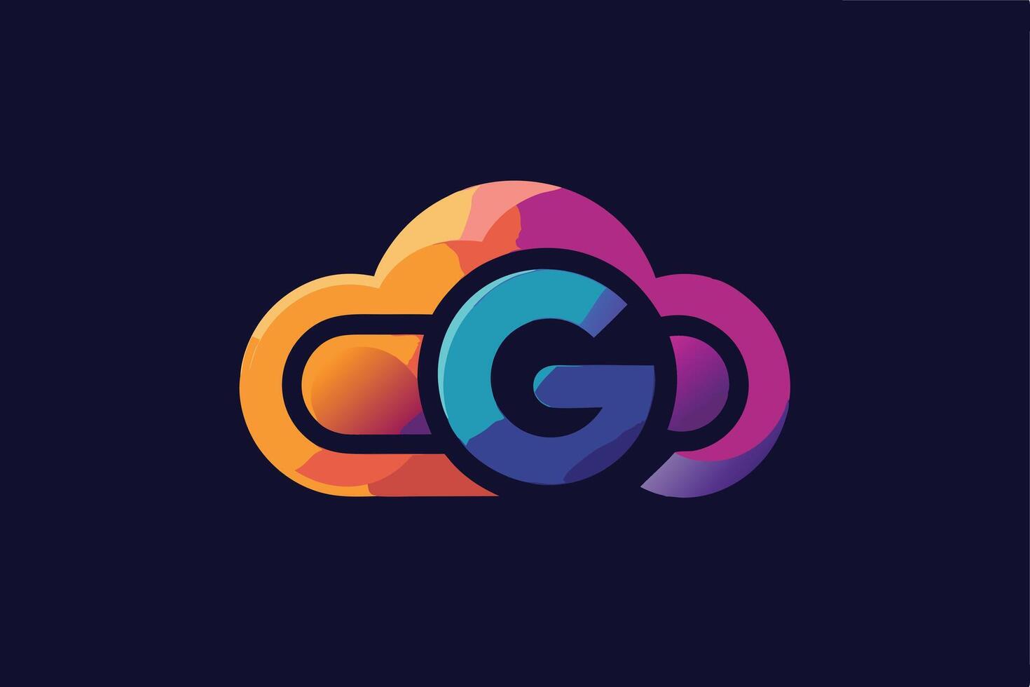Colorful CG Cloud Logo Design vector