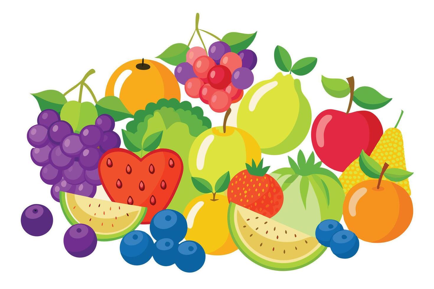 A colorful Fruit Illustration for Healthy Lifestyle Design vector
