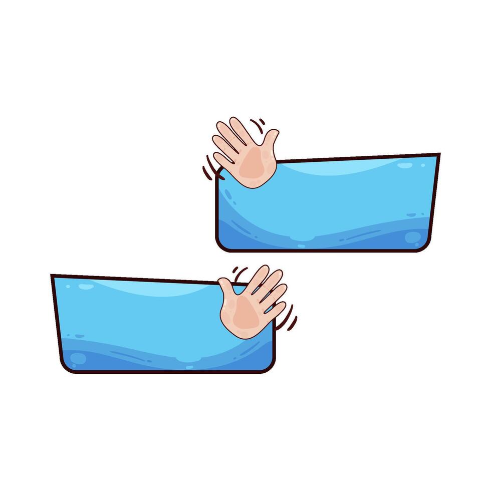 illustration of blue chat box with waving hands vector