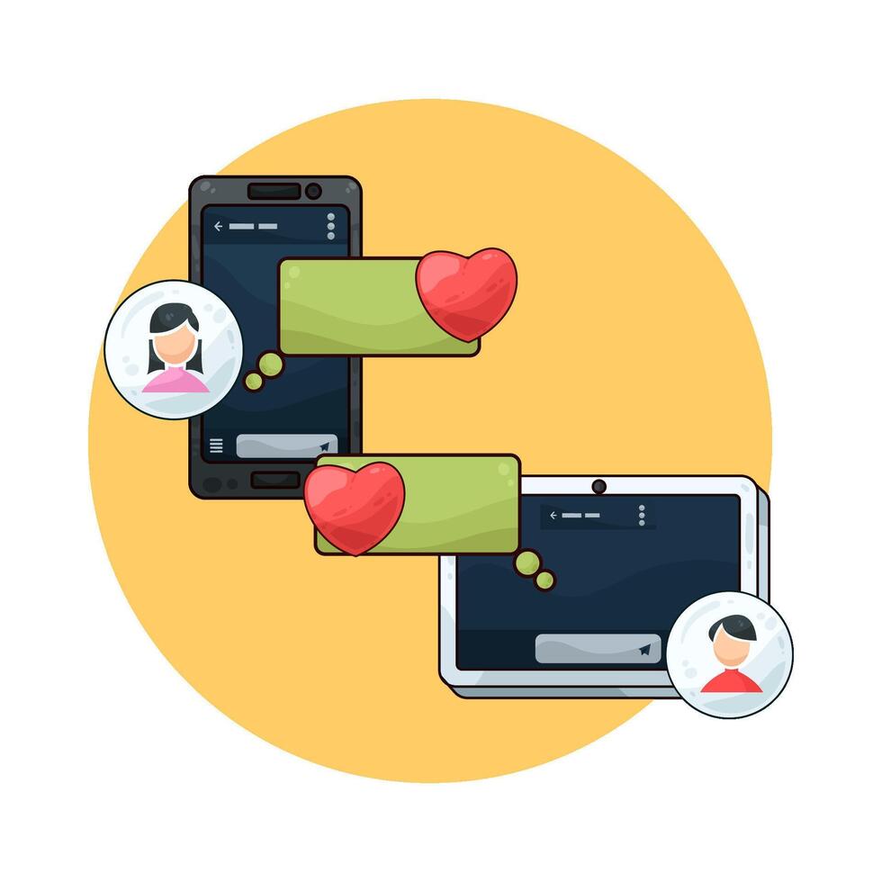 couples exchange heartfelt messages vector