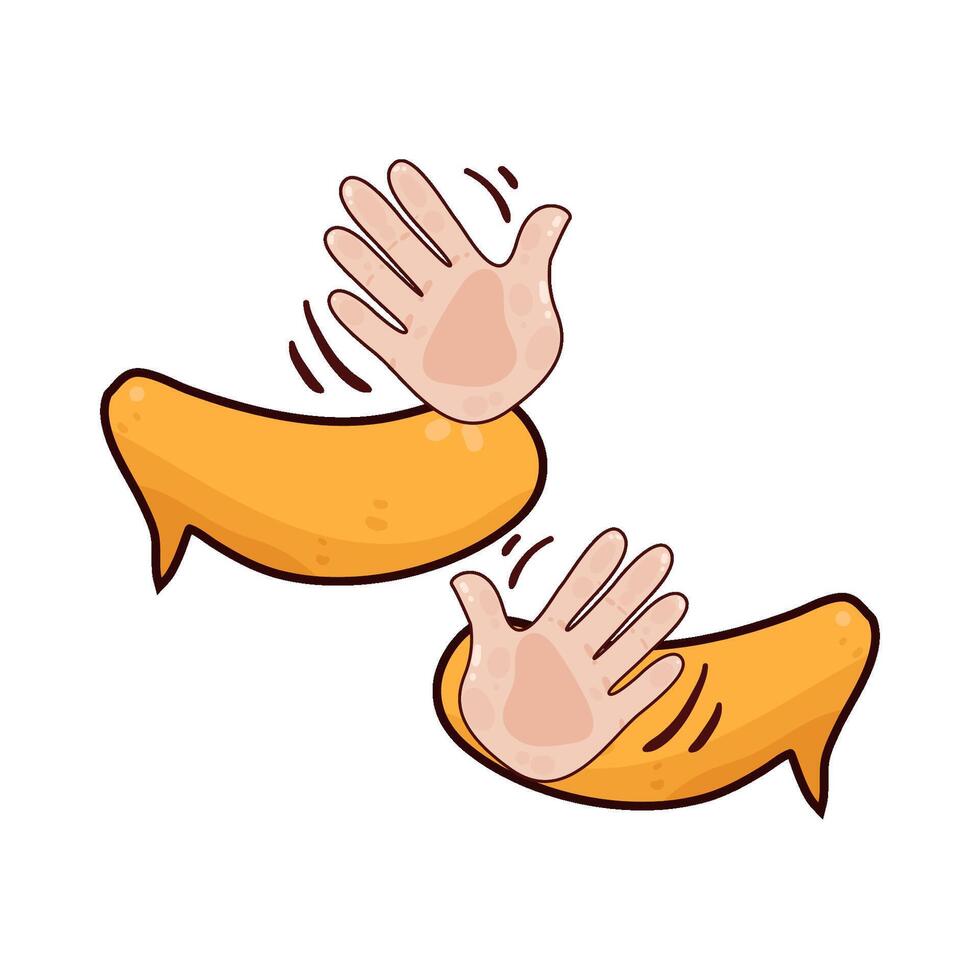 chat box with waving hands illustration vector