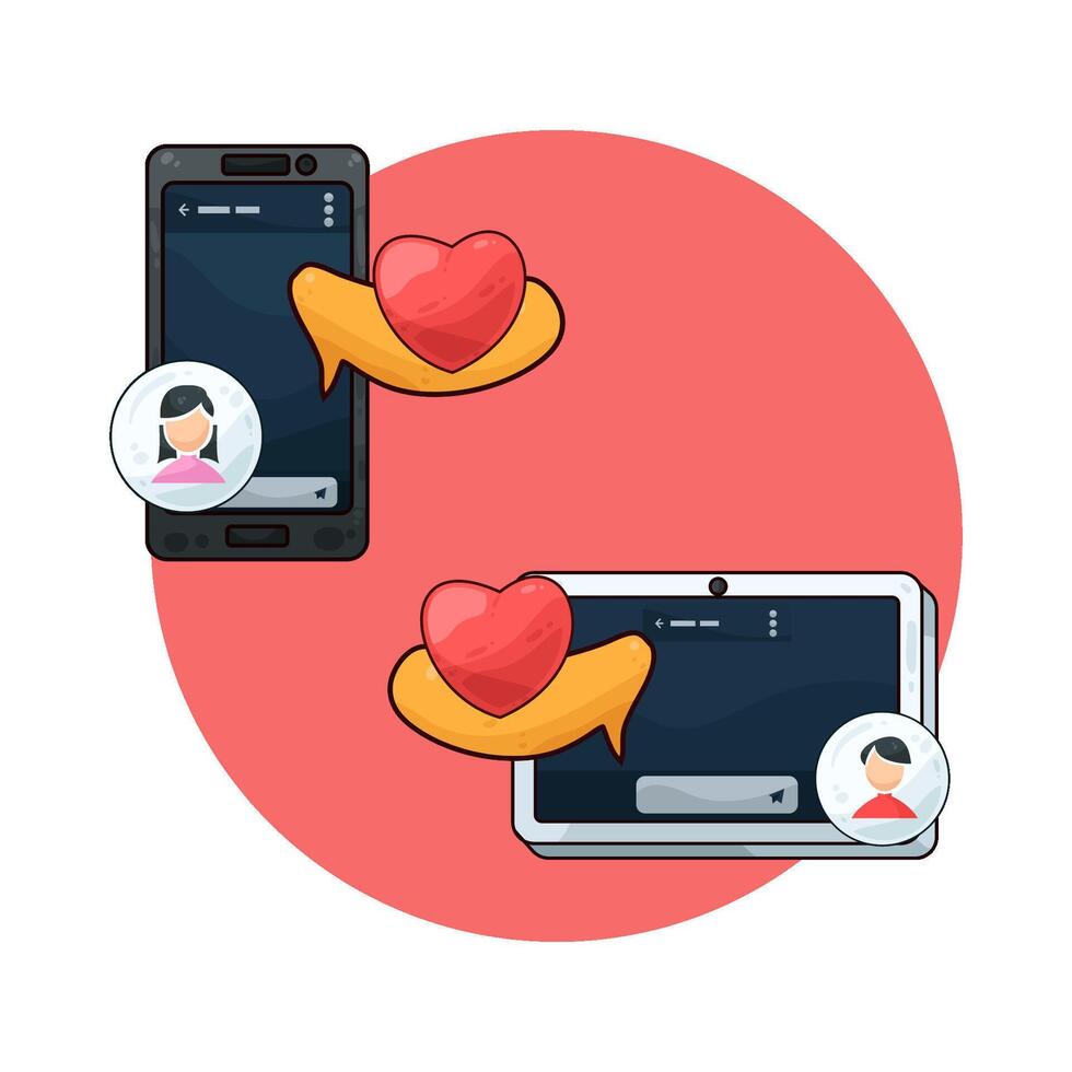 Couples exchange intimate messages vector