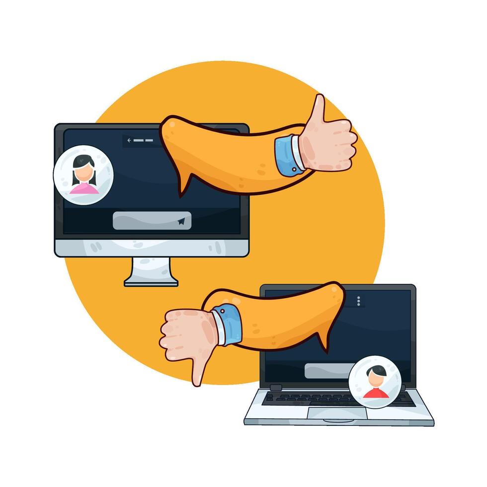 illustration of couple exchange messages vector