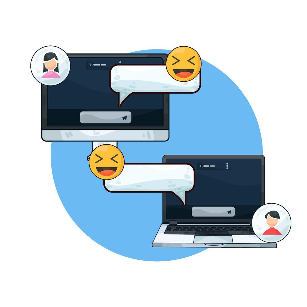 illustration of laughing chat bubble vector