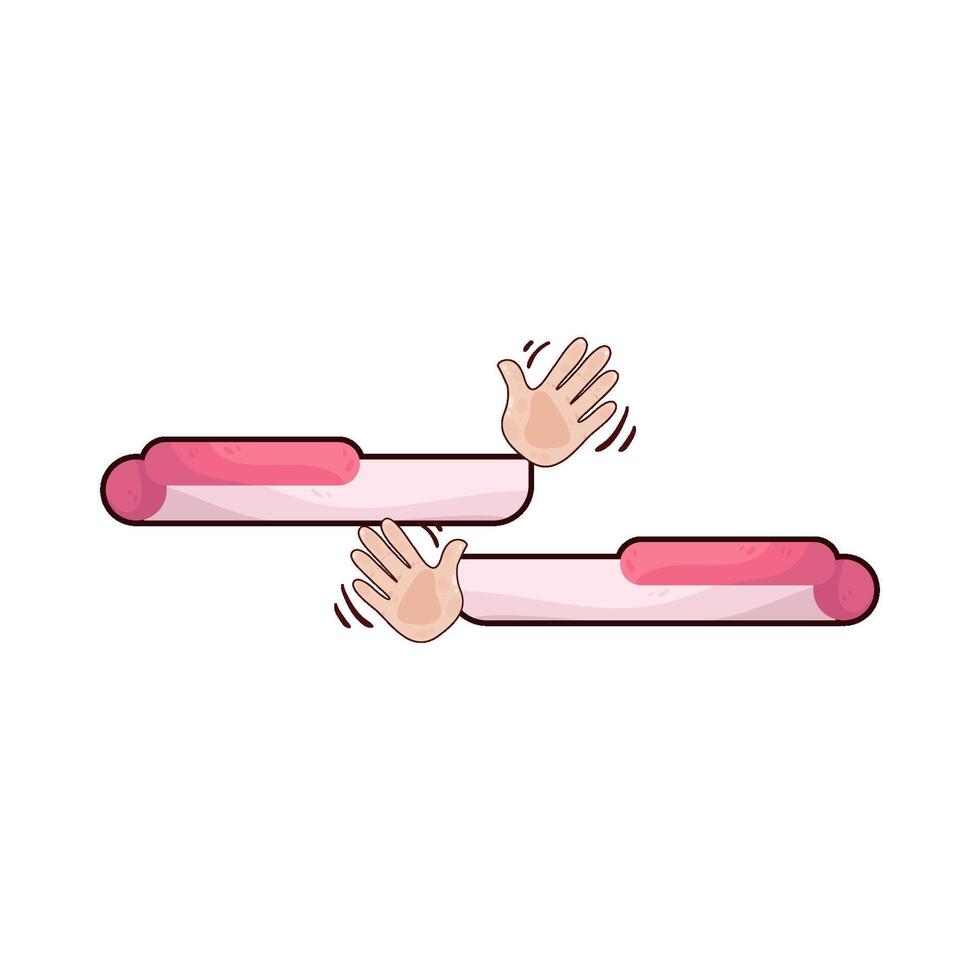 pink chat box with waving hands illustration vector