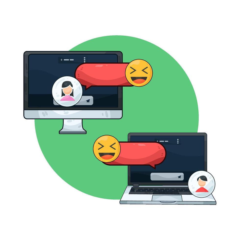 illustration of exciting chat vector