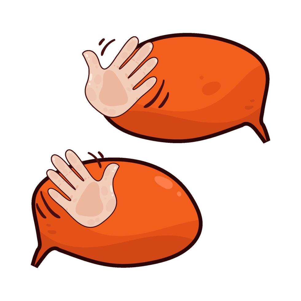 waving hands with chat box vector