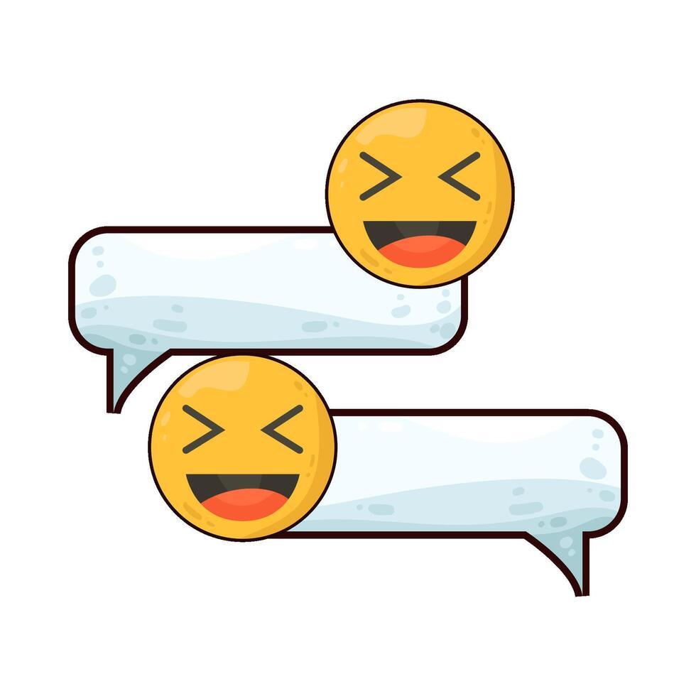 chat box with emoji vector