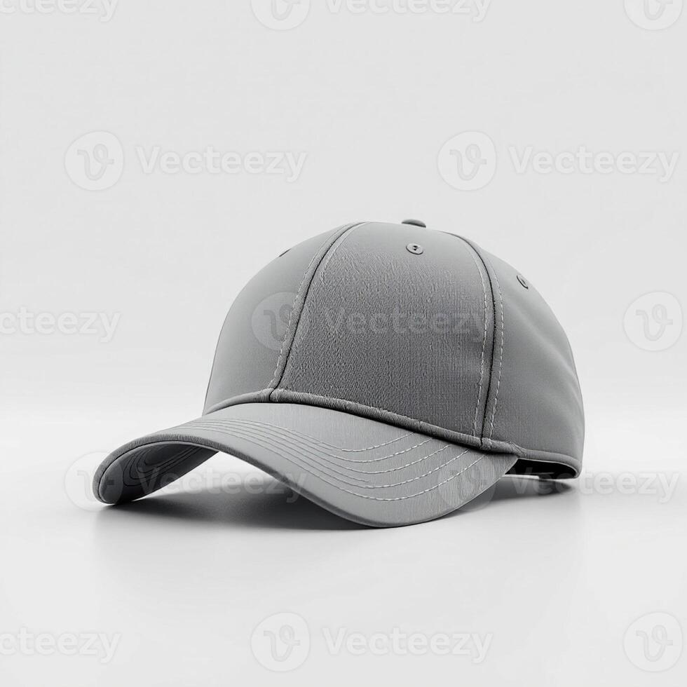 a baseball cap with a grey mesh on it photo