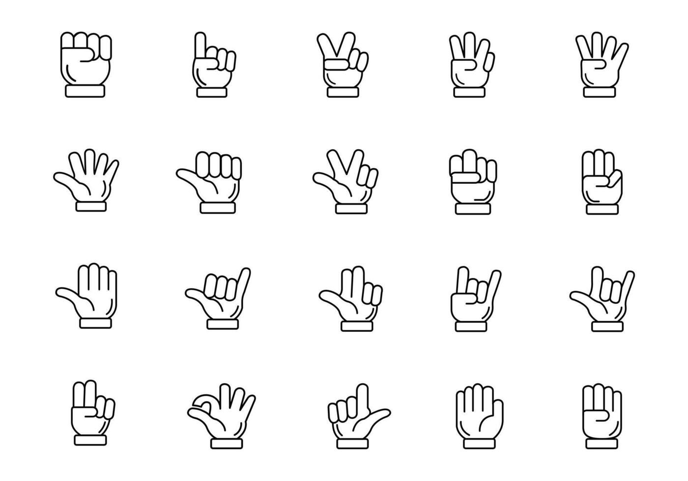 Linear Hand Gesture Icon Element vector