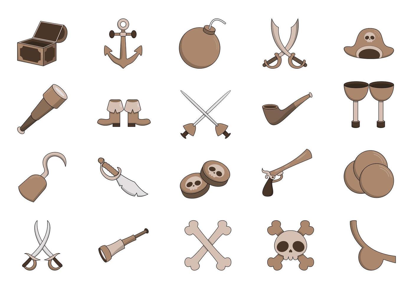 Cartoon Pirates Treasure Hunt Element vector
