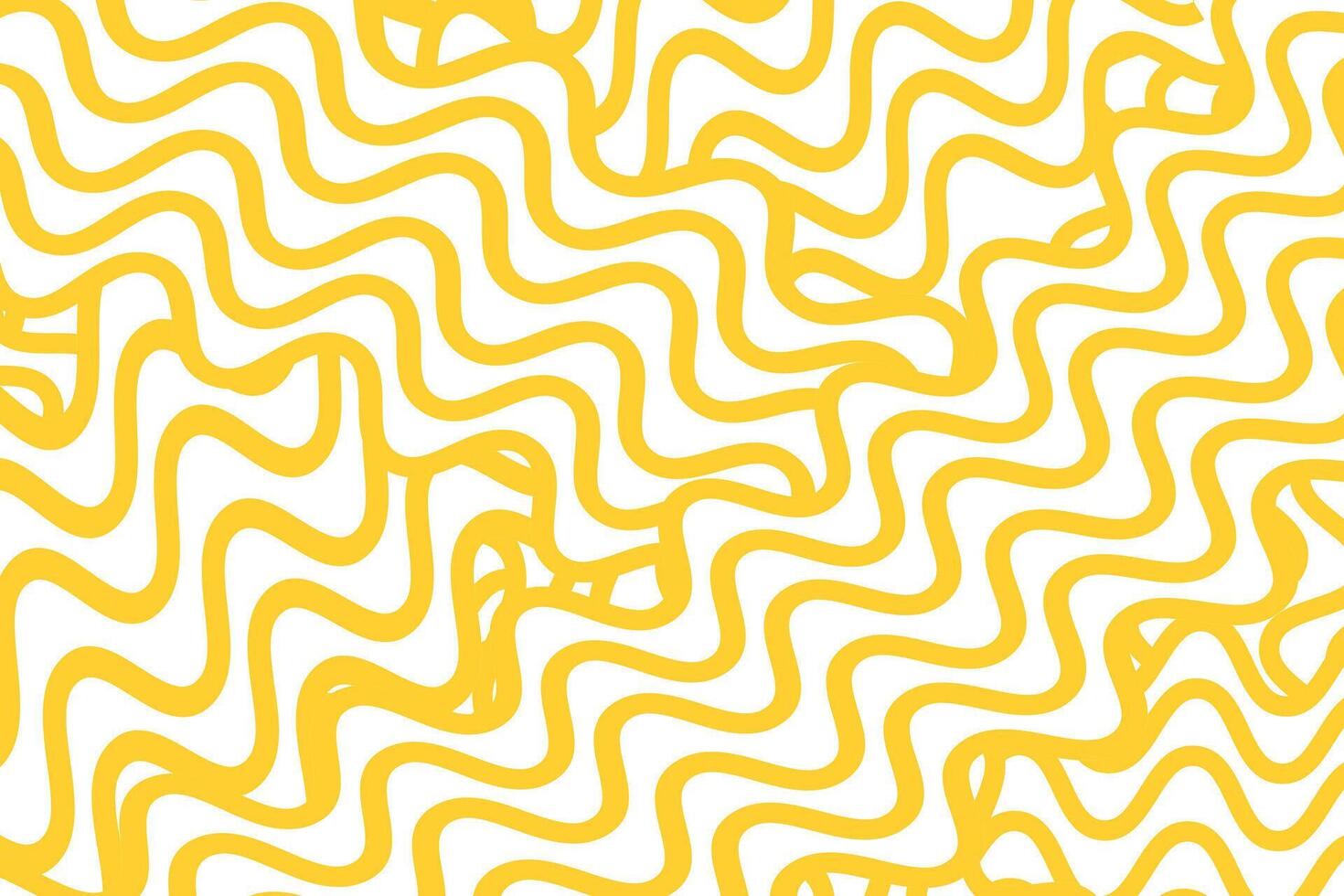 Pasta pattern. Abstract background with spaghetti. Yellow wavy noodles on white. Linear wavy banner. vector