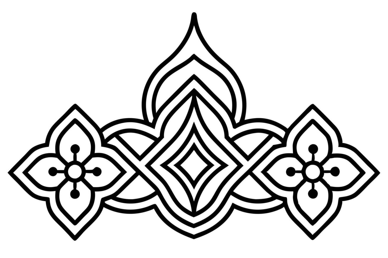 Ornate Black and White Floral Design for Backgrounds vector
