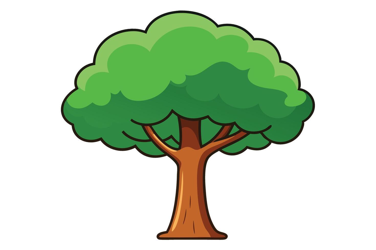 Its Cartoon Illustration of a Lush Green Tree vector