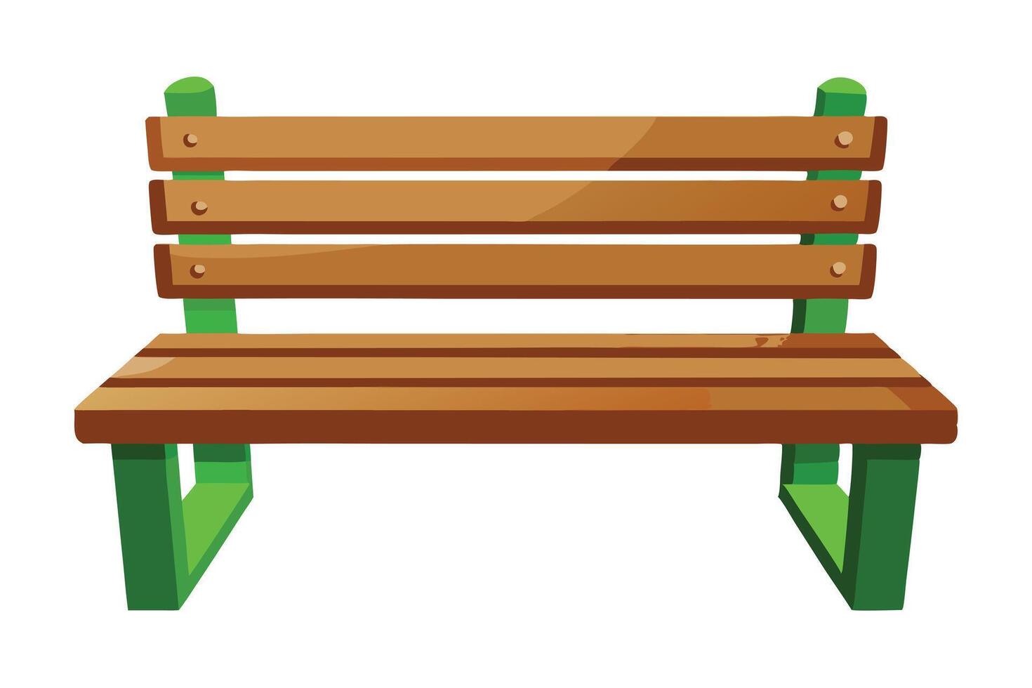 Cartoon illustration of a simple wooden park bench. vector