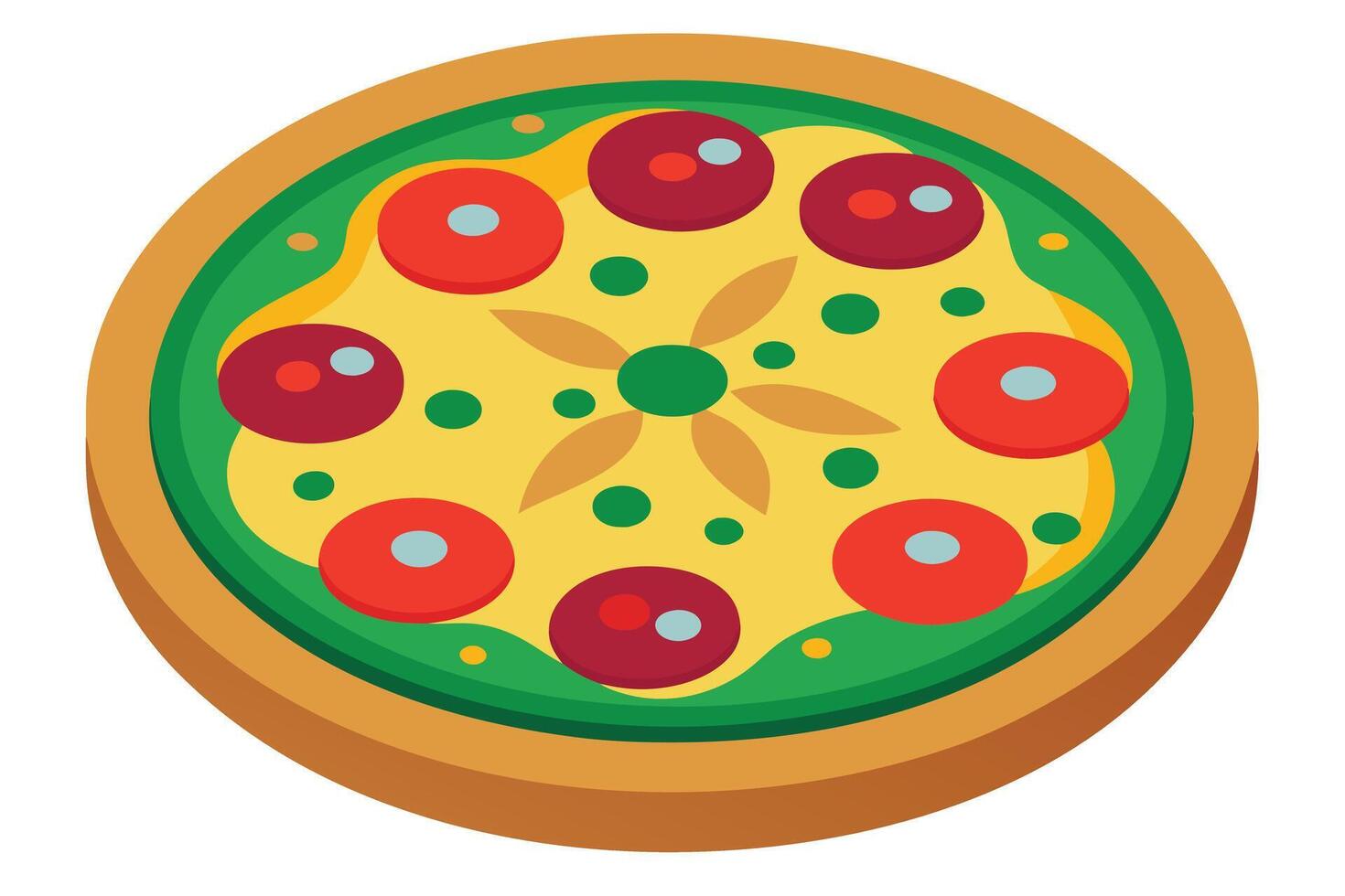 A deliciously Illustrated Pizza Slice Image vector
