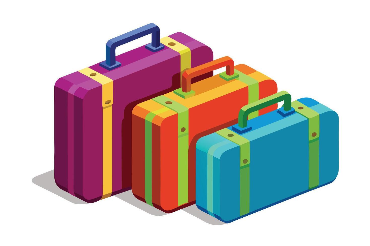 Colorful Stack of Travel Suitcases vector