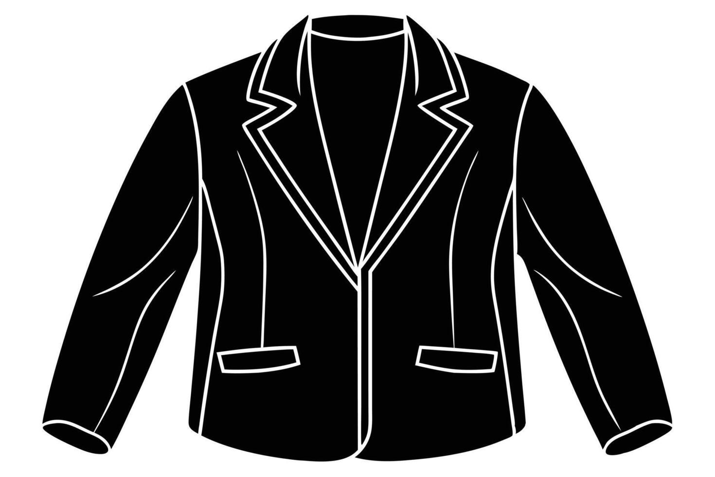Stylish Black Blazer Silhouette Design vector