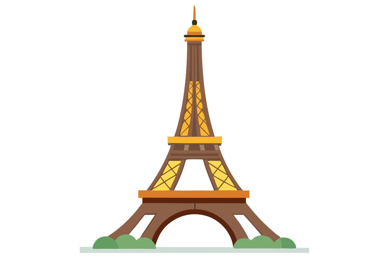 Flat illustration of the Eiffel Tower in Paris, France. vector