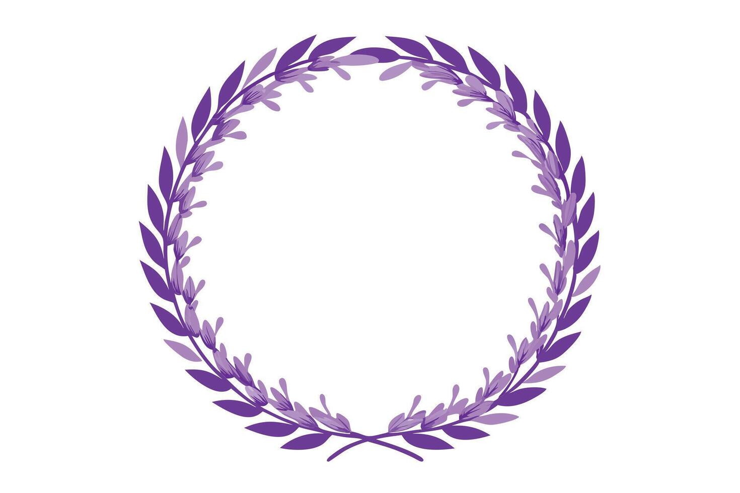 Elegant Purple Floral Wreath Circle Background vector