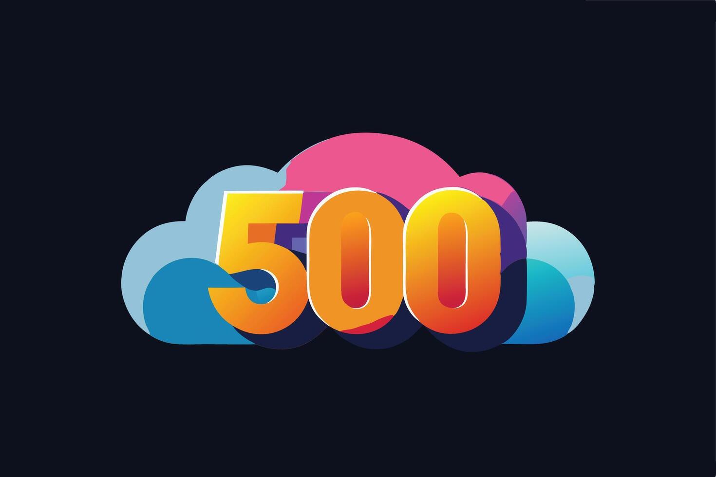 A vibrant 500 Milestone Celebrated in a Cloud Design vector