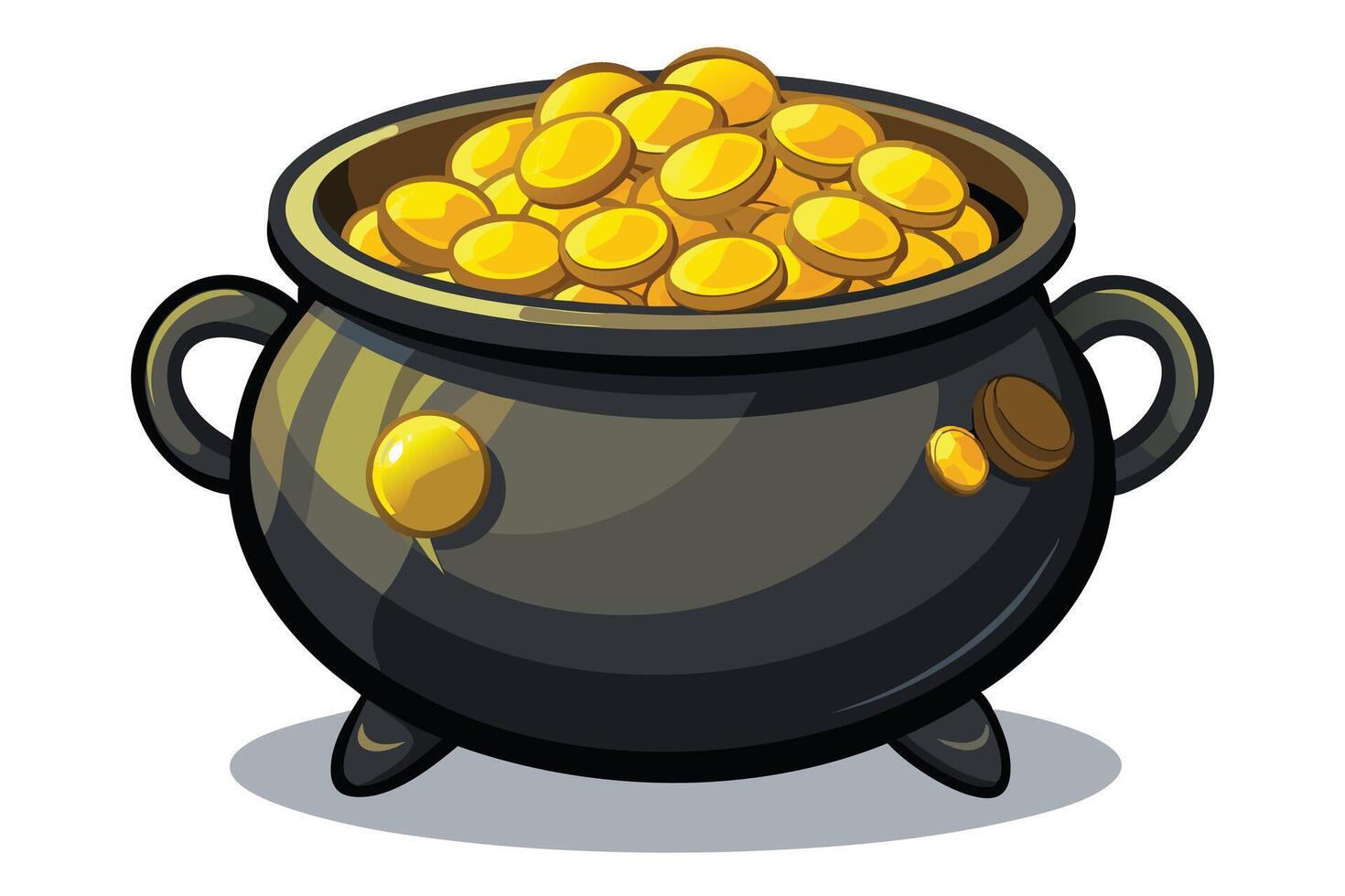 Cartoon Illustration of a Pot of Gold vector