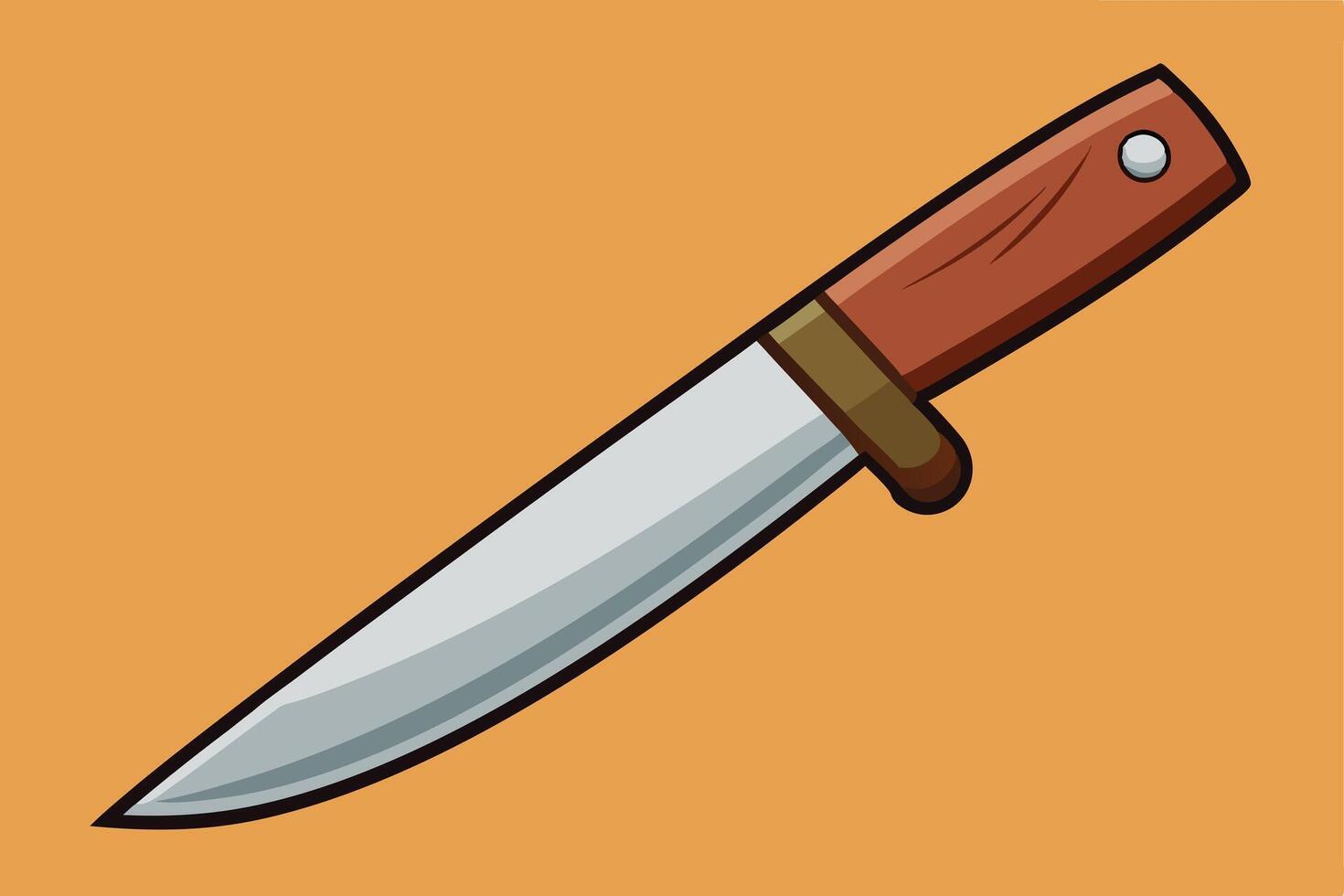 Cartoon Illustration of a Knife on a Solid Background vector