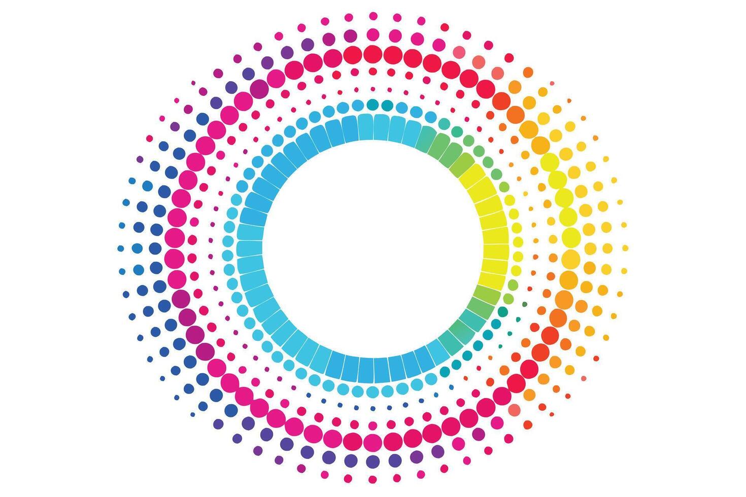 Colorful Halftone Circle Design for Background or Logo vector