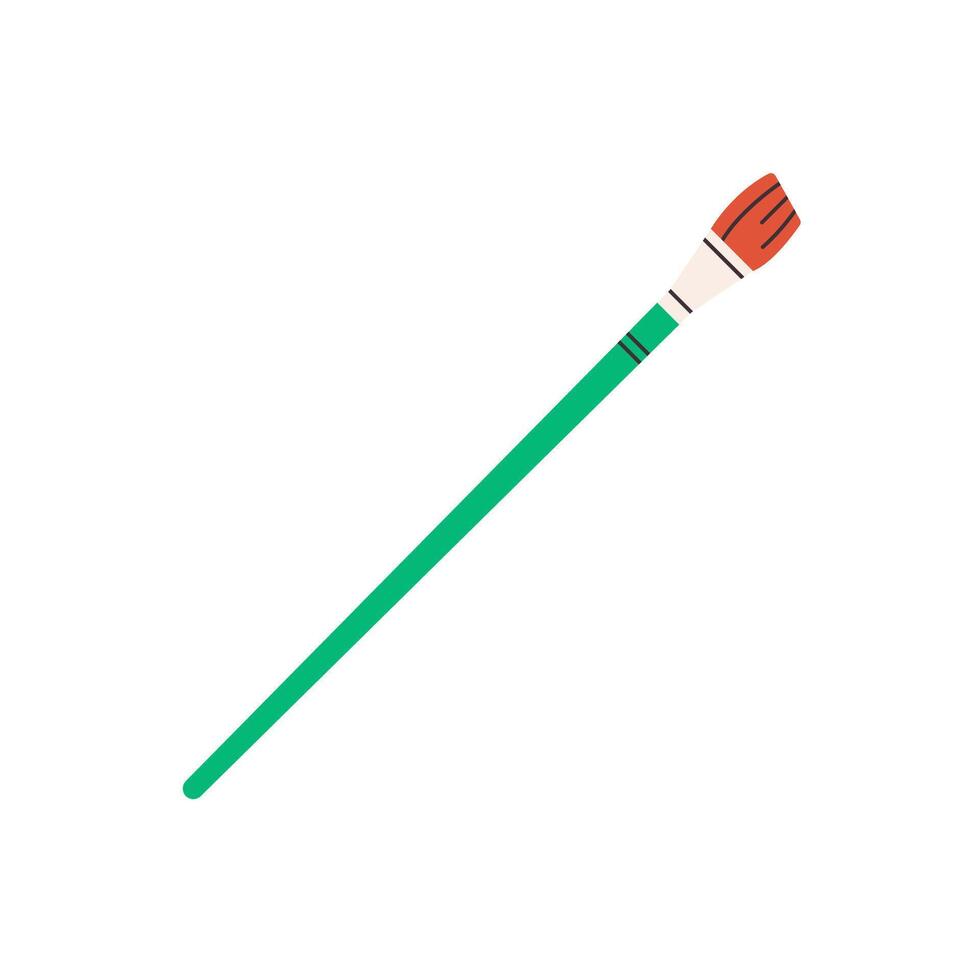 Green paint brush. Flat illustration isolated on white background. vector