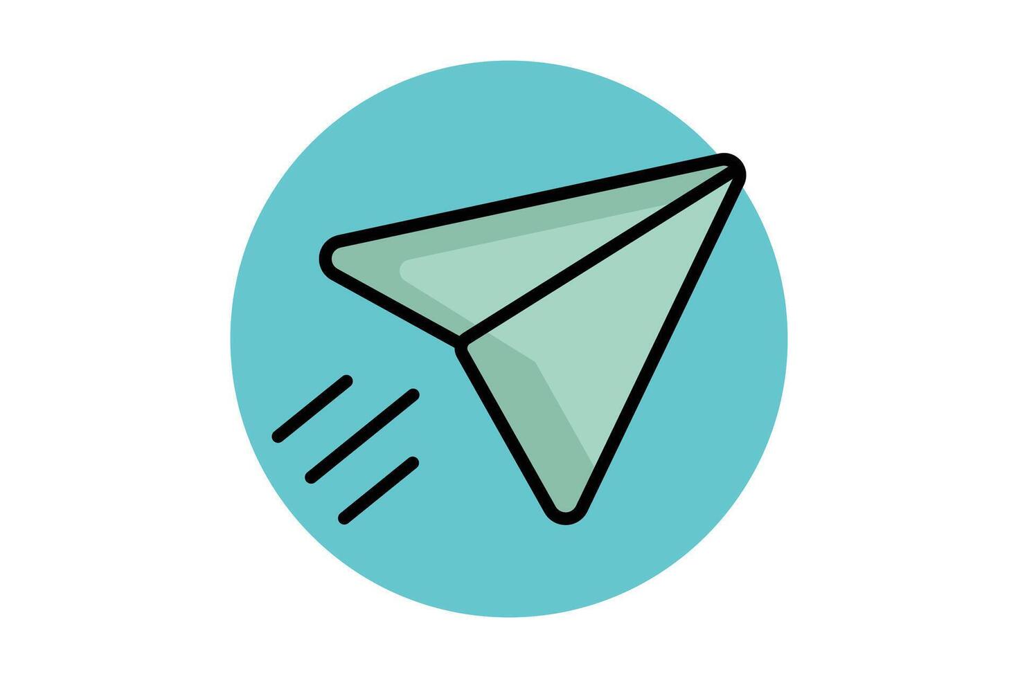 Paper airplane icon. colored outline icon style. icon related to digital marketing. business elements illustration vector