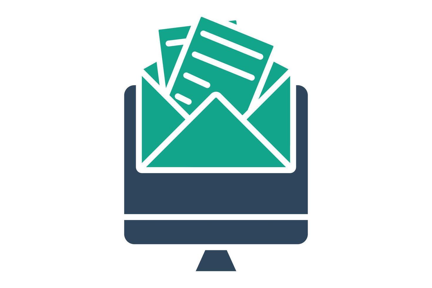 Newsletter icon. solid icon style. icon related to digital marketing. business elements illustration vector