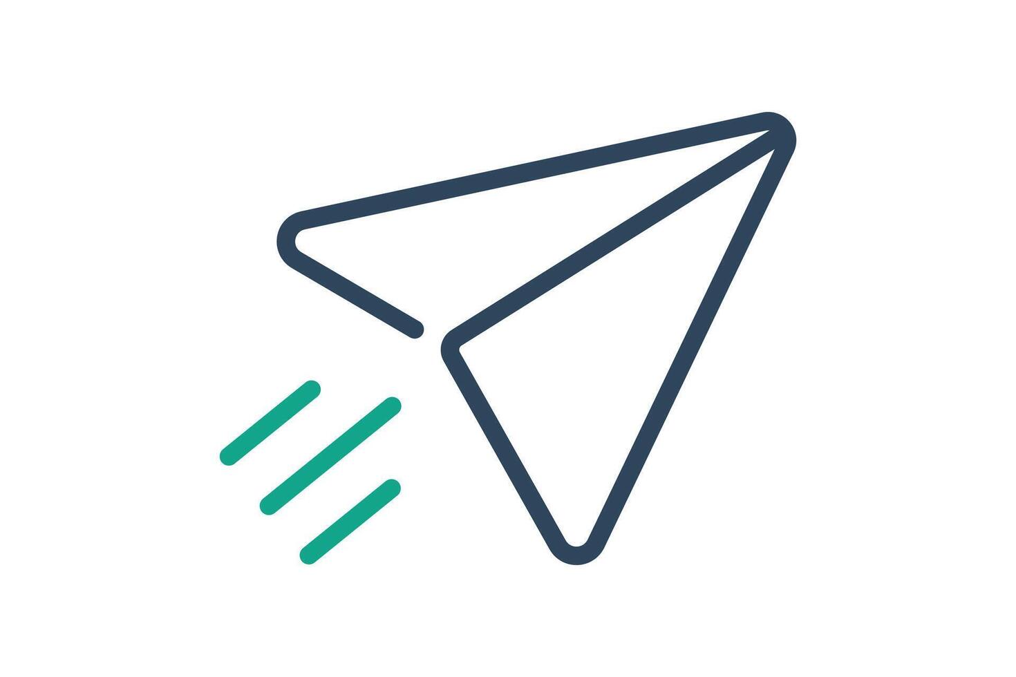 Paper airplane icon. line icon style. icon related to digital marketing. business elements illustration vector