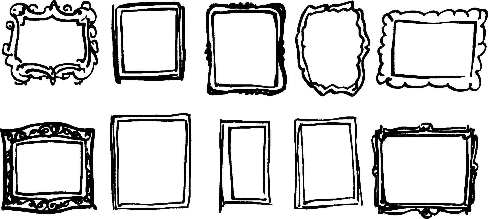 Collection of Hand-Drawn Picture Frames vector