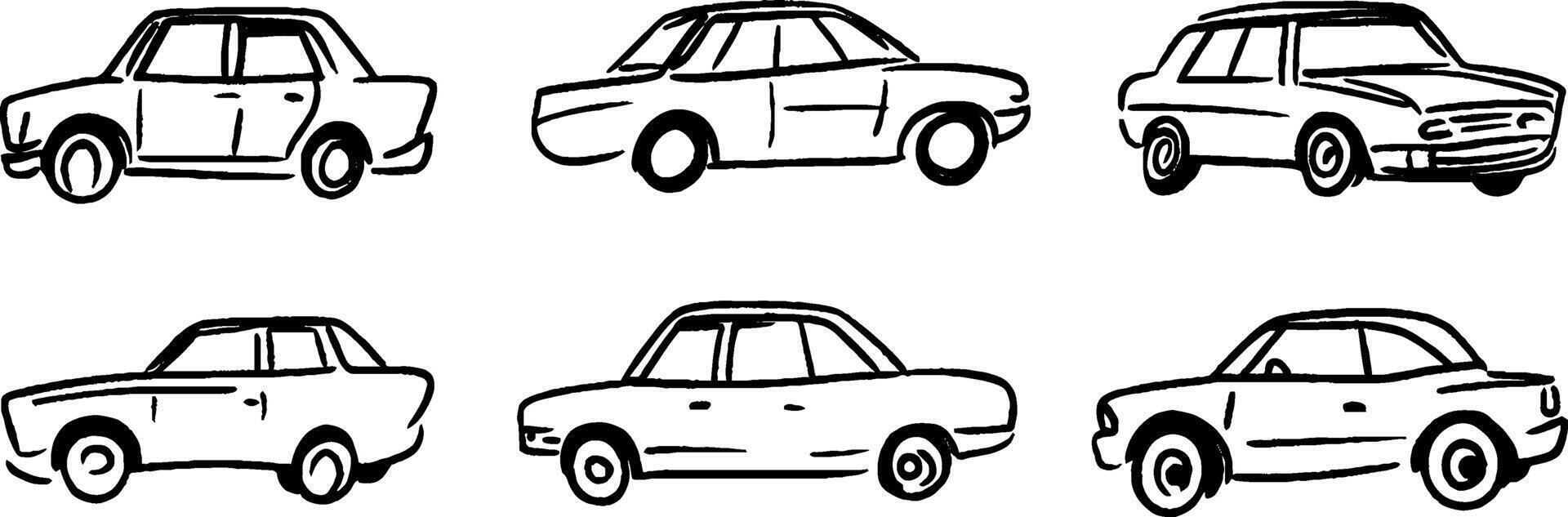 Hand-Drawn Car Illustrations Collection vector