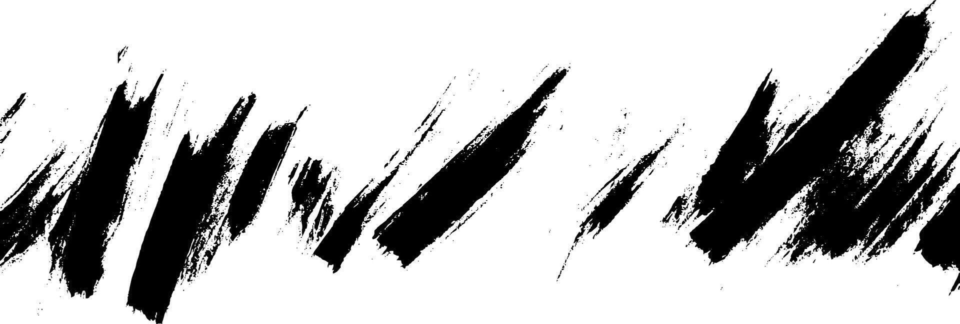 A series of bold, black brush strokes on a white background, creating an abstract pattern. The strokes vary in length and direction, adding dynamic movement to the composition. vector