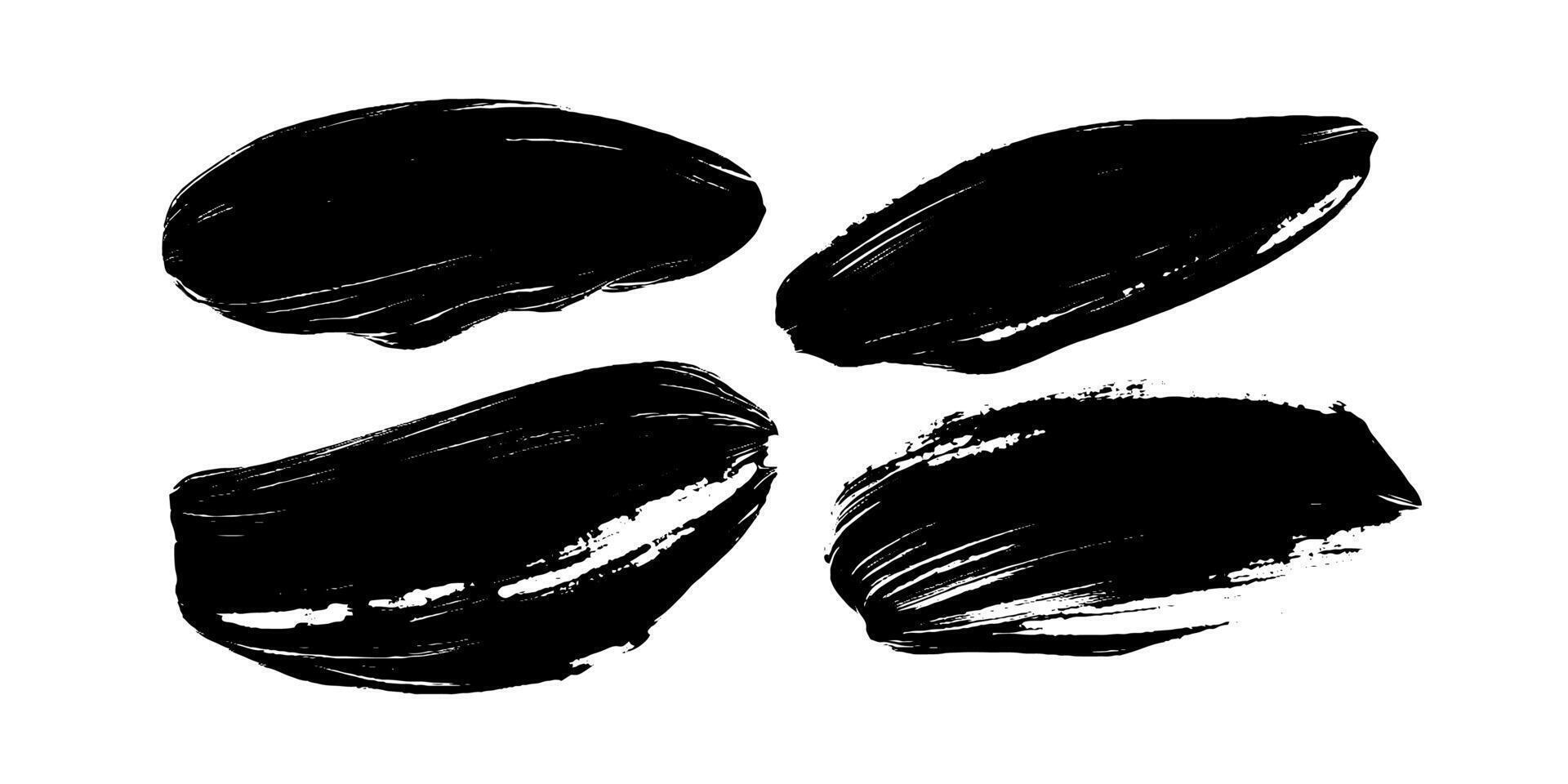 Expressive brushstrokes showcase bold contrasts and dynamic textures in black and white artistry vector