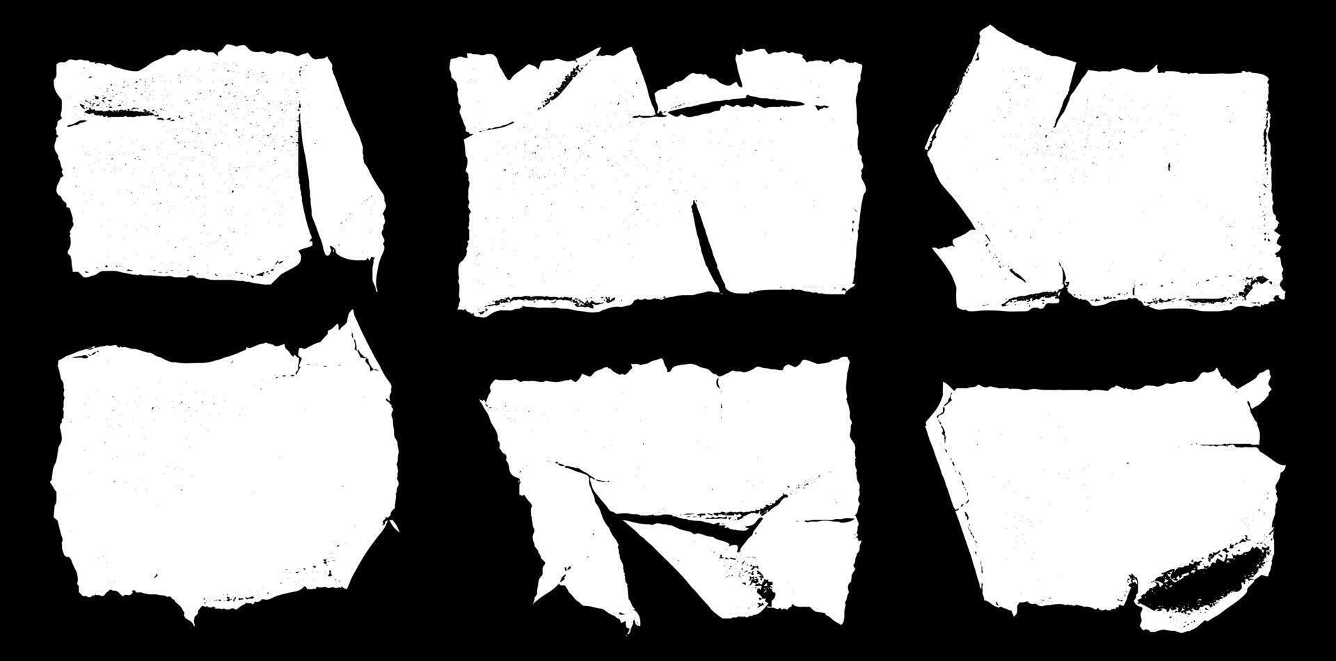 Torn paper pieces arranged in an artistic composition showcasing texture and contrast against a dark background vector