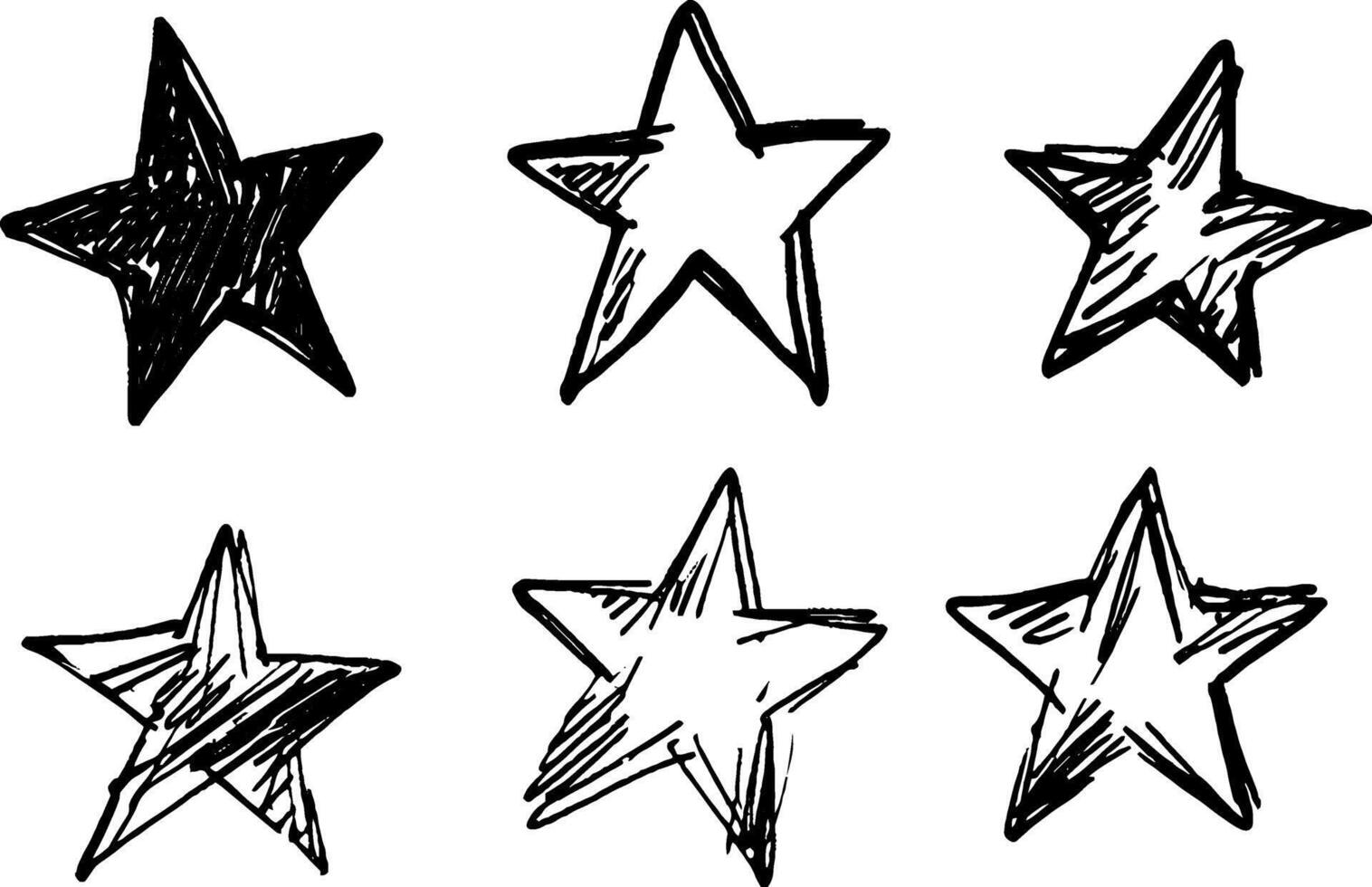 Hand-Drawn Star Collection vector