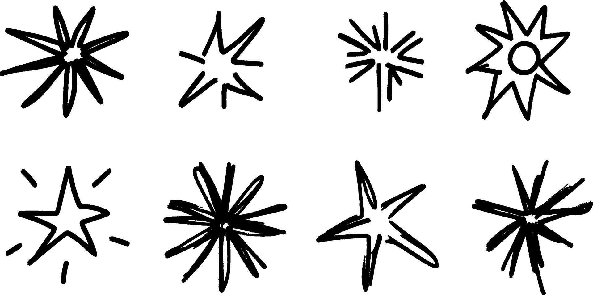 Collection of Hand-Drawn Star Shapes vector