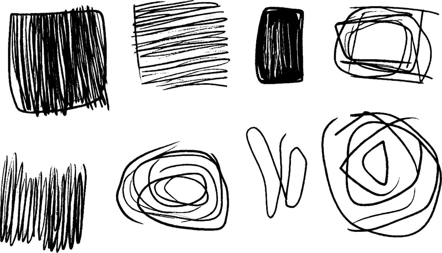 Abstract Black and White Sketches Collection vector