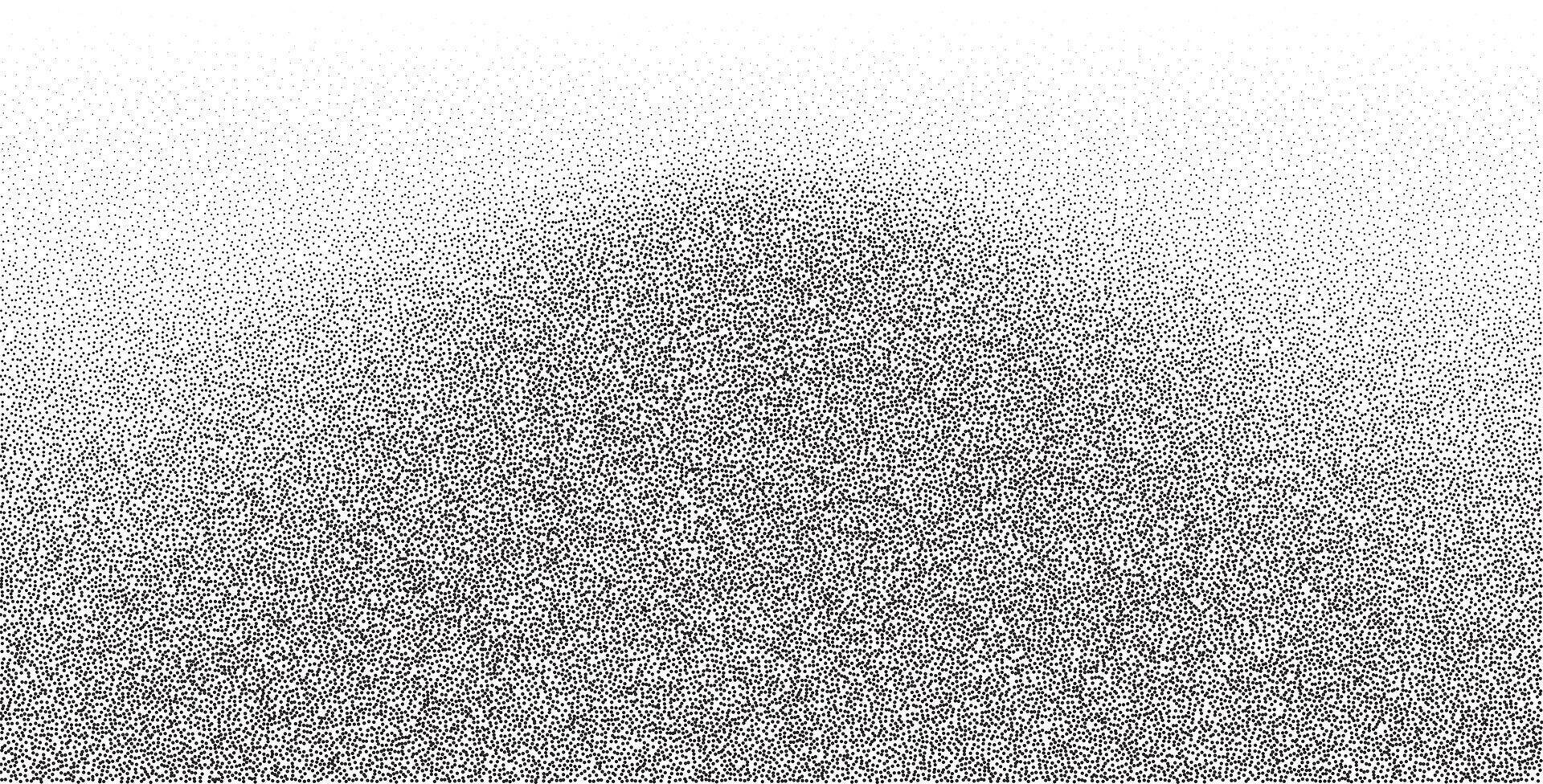 Grainy noise background with distressed paper pattern. Black and white gradient overlay featuring spray, rough grit, and speckled dots. vector