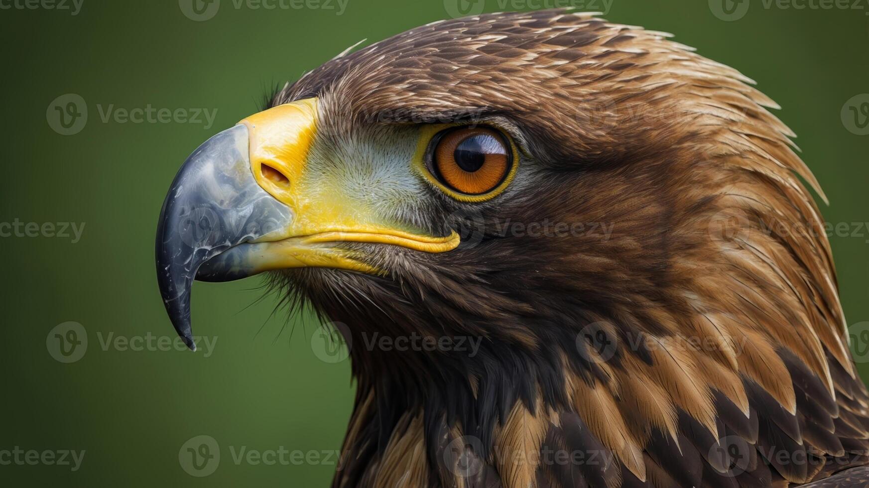 Captivating close-up of a magnificent Golden Eagle in natural habitat photo