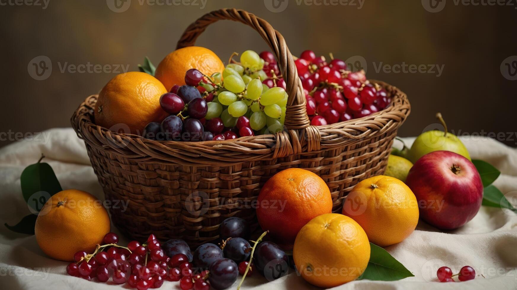 Abundant harvest, A still life composition with fresh seasonal fruits photo