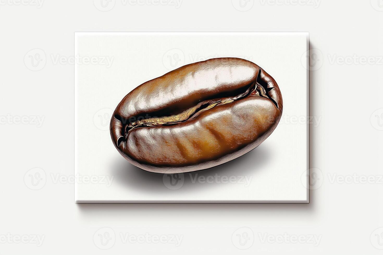 Photorealistic illustration of coffee bean, highlighting its rich brown color photo