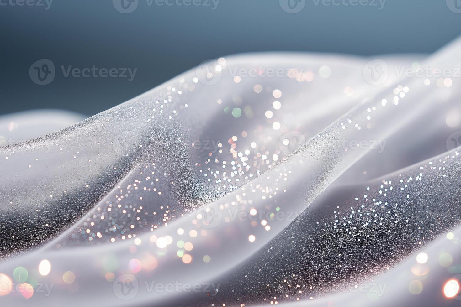 Grey delicate veil with sparkling glitter creates luxurious and elegant background photo